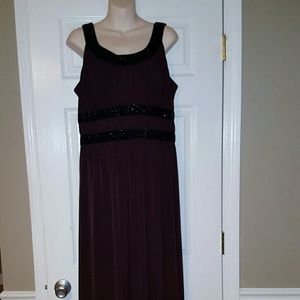 Talbots Petites Sz 16 Evening Gown Stretch, Wine